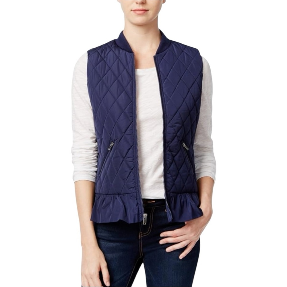 Maison Jules Quilted Navy Vest